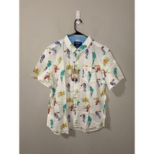 NWT Chubbies Dude Where's My Macaw Friday Button Down Polo Shirt 2XL
